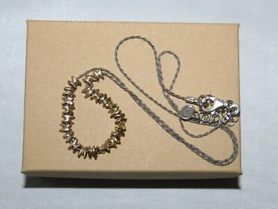 Colar de corrente oxidada Silpada prata esterlina e latão "pedrinhas preciosas" N3234 - Imagem 1 de 4