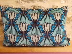 Sanderson Tulip and Bird Velvet Sea Foam Blue & Turq Teal Cushion Cover Morris O - Picture 1 of 17