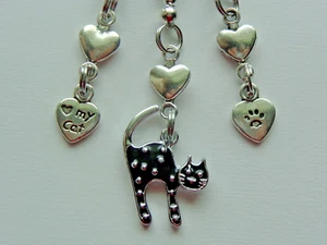 CAT KITTEN BLACK CAT CHARMS CRYSTALS CELL PHONE STRAP CHARMS BAG CHARM Y2K - Photo 1 sur 4