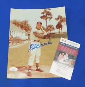 Eddie Mathews Autographed 8x10 Photo Milwaukee Braves HOF ~ JSA COA - Picture 1 of 4