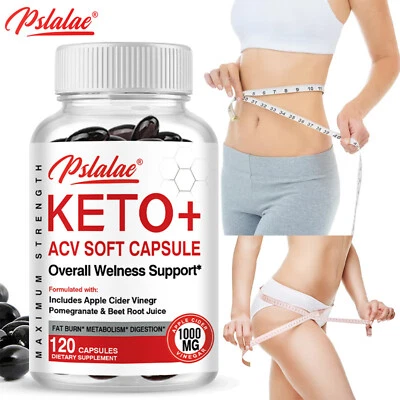 Keto + ACV-Kapseln 1000 Mg–Fettverbrennung, Kohlenhydratblocker, Immungesundheit - Bild 1 von 4
