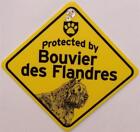 Protected by Bouvier Dog Window Sign Made in USA