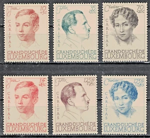 LUXEMBOURG:1939 SC#B98-B103 MNH Prince Jean, Prince Felix, Grand Duchess AP1126 - Picture 1 of 2