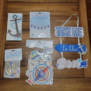 5 Pc Nautical / Sea Theme Party Decor - NEW / SEALED - Picture 1 of 7