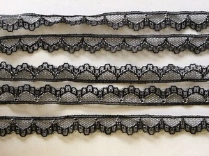 10m/2m Spitze Borte Nichtelastisch stoff 1cm Schwarz weiß - Bild 1 von 6