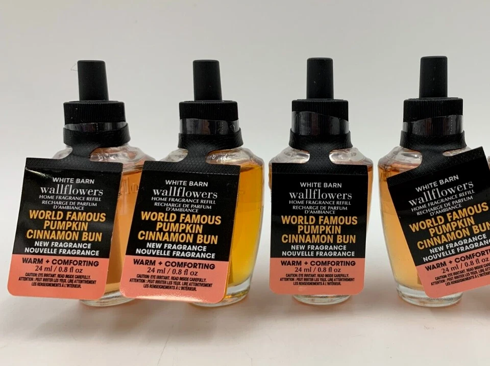 Bath & Body Works World Famous Pumpkin Cinnamon Bun Wallflower Refill S/4 #1001T - Image 1 of 1