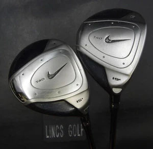Set of 2 Nike T40 15° 3 & 19° 5 Woods Regular Graphite Shafts Mixed Grips - Picture 1 of 5