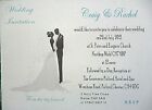 30 Hand made Wedding Invitations A6 with Silhouette Bride & Groom & Diamantes