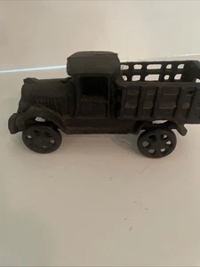 Antique Cast-Iron Toy Truck Black Iron 6 Inches Long By 2 3/4 Tall - Picture 1 of 8