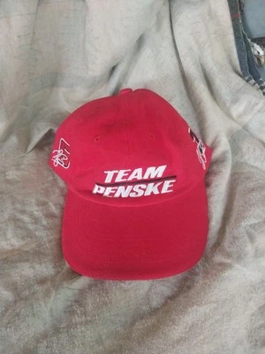 Team Penske Hat Indy Car Cotton Baseball Cap Helio Castroneves #6 Red Strapback - Image 1 of 4