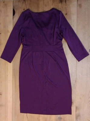 Vestido Lands End para mujer S Ponte tejido funda de vino carrera oficina escote redondo plisado Foto 1 de 4