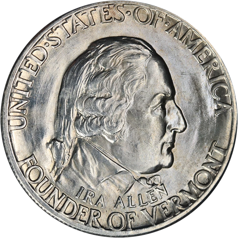 1927 Vermont Commem Half Dollar Choice BU+ Superb Eye Appeal Strong Strike - Image 1 of 2