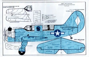 Planos de control en U perfil 1/2 A Helldiver 072 SB2C - Imagen 1 de 3