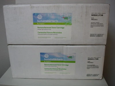 2 STAPLES SEBX173R TONER CARTRIDGE FOR XEROX 113R00173 N22 N32 N40 220 230 - Image 1 of 2