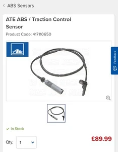 BMW Sensor hinten LH RH ABS Serie 1,2,3 - 417110250 - Bild 1 von 10