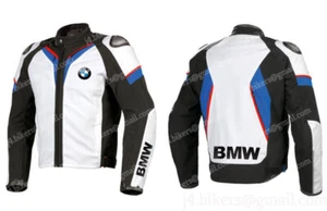 BMW Mens Biker Racing Motorcycle Leather Jacket MOTOGP Motorbike Leather Jackets - Picture 1 of 2
