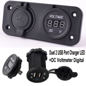 12V Toma Enchufe Coche Mechero Adaptador Cargador dual USB voltimetro Encendedor - Imagen 1 de 1