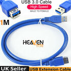 USB 3.0 High Speed extension Cable Lead A Male To Female Extention Extender LOT