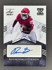 Rhamondre Stevenson XRC - 2021 Leaf Ultimate Draft Silver AUTO BA-RS1 SP SN /99 - Picture 1 of 2