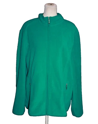 Chaqueta deportiva Karen Scott para mujer polar con cremallera talla XXL verde azulado brillante Foto 1 de 2