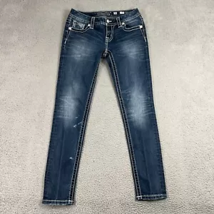 Jeans skinny Miss Me Mid Rise Easy taglia 26 ricamati floreali impreziositi - Foto 1 di 17