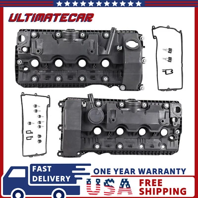 Left+Right Valve Cover w/ Gaskets For BMW 545i 550i 650i 745i 750i 11127563474 - Image 1 of 4