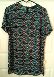 The Limited Tunika Bluse, Größe M, türkis/schwarz bedruckt. - Bild 1 von 3