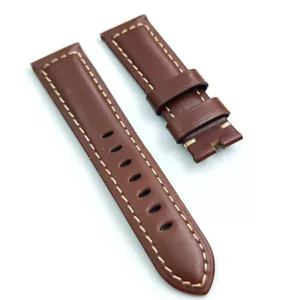 Correa de cuero de becerro ceroso rojo de 22 mm pulsera para PAM RADIOMIR LUMINOR - Imagen 1 de 7