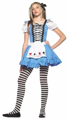 Miss Alice Wonderland Storybook Fancy Dress Up Halloween Junior Teen Costume - Image 1 of 2