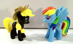 My Little Pony 3" PVC Figure Lot, Rainbow Dash, Black Applejack - Picture 1 of 4