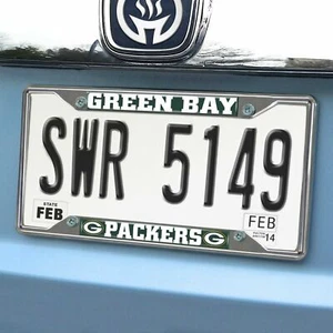 New NFL Green Bay Packers Car Truck Chrome Metal License Plate Frame - Picture 1 of 3