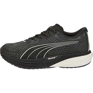 Puma Deviate Nitro 2 WTR Mens Running Shoes Black Cushioned Carbon Run Trainers - Picture 1 of 10