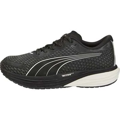 Puma Deviate Nitro 2 WTR Mens Running Shoes Black Cushioned Carbon Run Trainers - Image 1 of 4