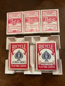 Lotto 5 carte da gioco vintage Ape e Bicicletta con porta carte in plastica - Foto 1 di 4