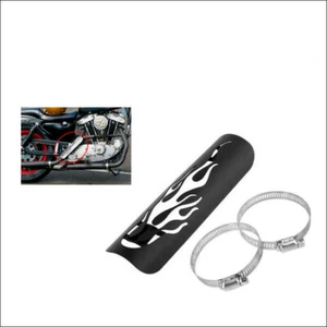 Silenciador de escape negro para motocicleta protector térmico cubierta protector de talón para Harley Suzuki - Imagen 1 de 5