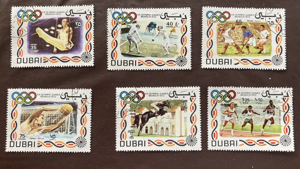 Dubai: Juego completo de 6 "Munich 72'". SC# 156-58 y C65-67. lote #03-102809 Foto 1 de 1