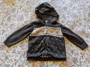 Janie and Jack fall pumpkin toddler Sweater 2T For Halloween Or Thanksgiving - Picture 1 of 7