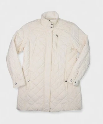 Chaqueta Lauren Ralph Lauren Mujer Mediana Marfil Acolchada Medio Largo Abrigo Cremallera Foto 1 de 4