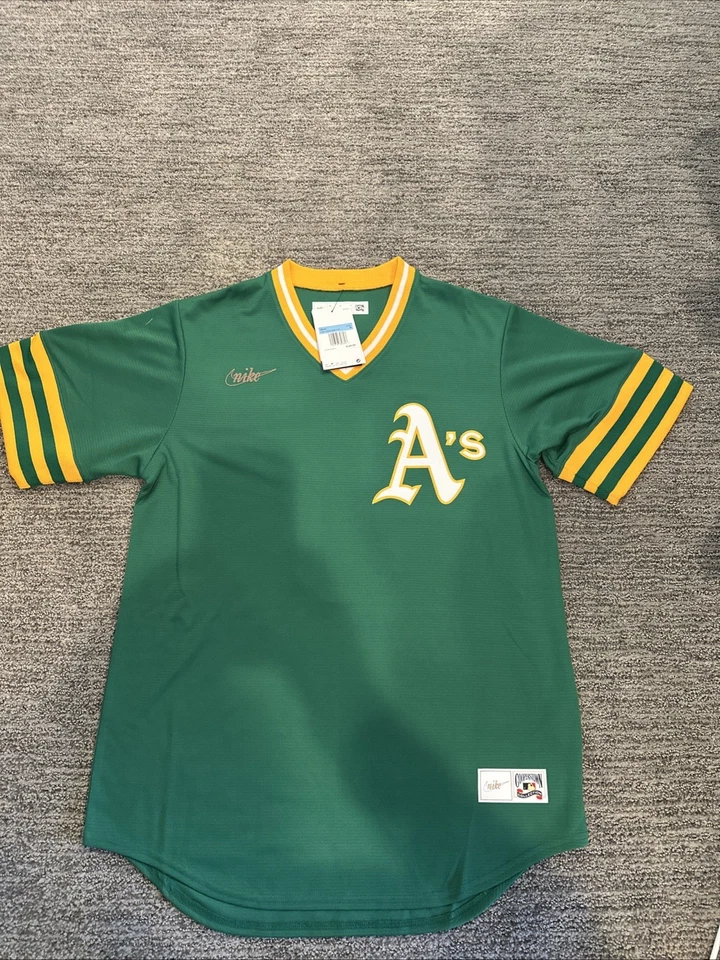 Official Reggie Jackson Oakland A's Cooperstown Throwback Jersey Nike Men Sz M - Image 1 of 4