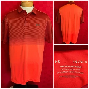 Polo Under Armour Playoff Taglia Large Vestibilità Secca Marrone/Pesca Fade Stripes - Foto 1 di 11