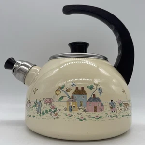 Vintage Heartland International Stoneware Japan Enameled Tea Kettle 7774 Country - Picture 1 of 11