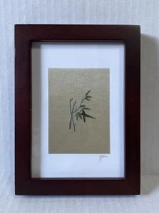 Silk or Rayon Panel Embroidered Bamboo Art Signed and Framed - Picture 1 of 5