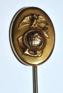 Vintage WWII 1940er USMC Marine Corps Logo Stickpin Hutnadel vergoldet - Bild 1 von 4