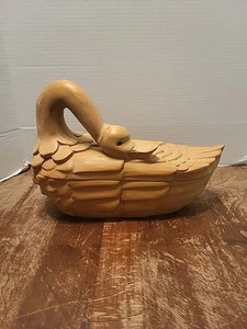 Vintage Arthur Court Designs cigno in legno intagliato 1980 - Foto 1 di 20