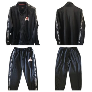 Nike Air Jordan Jumpman Tricot Warmup Track Jacket & Pants Suit Black Sz XL - Picture 1 of 9