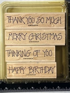 Stampin' Up! Greetings For You Wood Mounted Rubber Stamps Mixed Themes - Picture 1 of 4