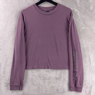 Camiseta Madre Manga Larga Mujer Talla Mediana Púrpura Move It Gráfico Foto 1 de 4