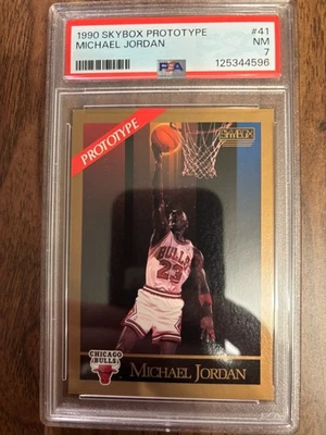 Skybox 1990 prototipo Michael Jordan PSA 7 muy raro subgradado Chicago Bulls Foto 1 de 3