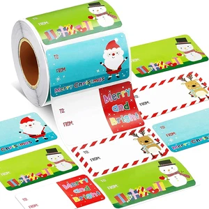 500pz/Rotolo Etichette Natalizie Natale Babbo Natale Adesivi Autoadesivi Etichette Nuove - Foto 1 di 7