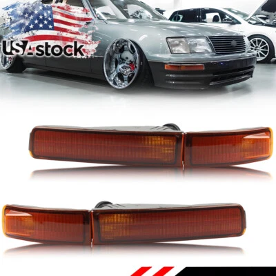 Amber Front Parking Turn Signal Side Marker  Lights For 1995-1997 Lexus LS400 - Image 1 of 4